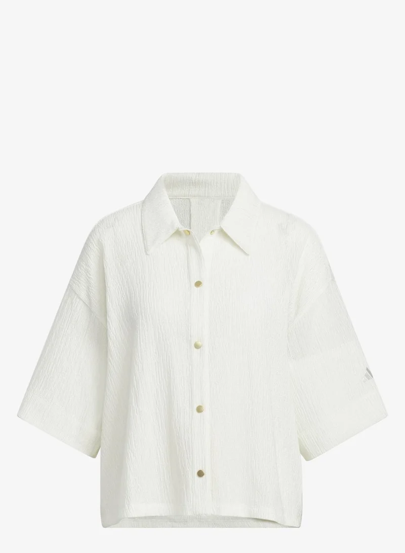 Adidas SOFTLUX SHEER LOOSE FIT COLLAR SHIRTS SHORT SLEEVE
